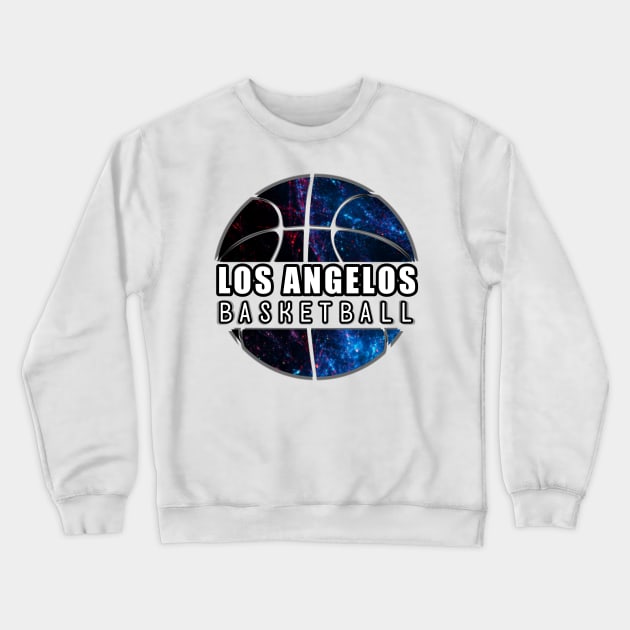 Los Angelos Basketball - Sports City Fan - Cosmic Abstract Crewneck Sweatshirt by MaystarUniverse